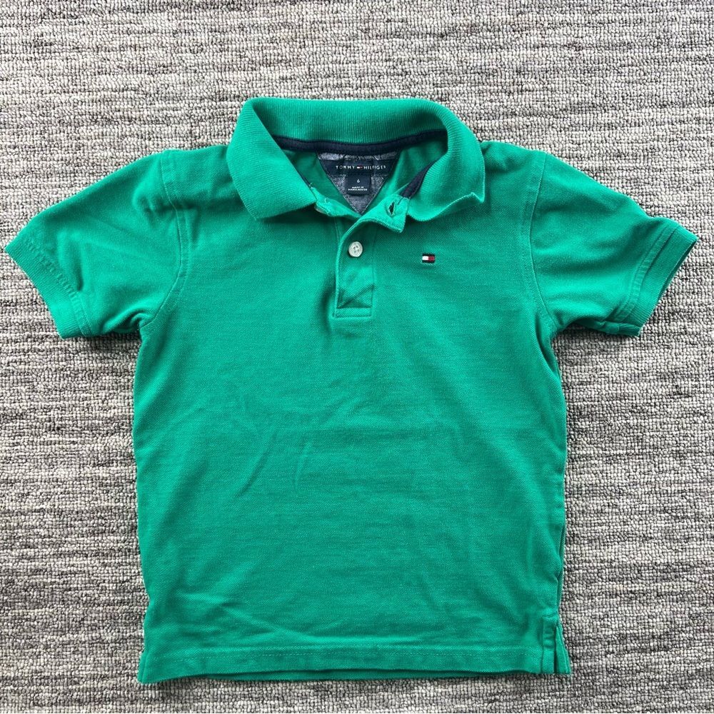 Boys Tommy Hilfiger Green Polo Size 6